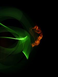 Превью обои фризлайт, неон, линии, свечение, темный