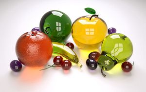 Превью обои фрукты, стекло, разноцветный, коллекция