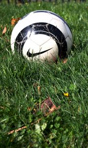 Превью обои футбольный мяч, nike, трава