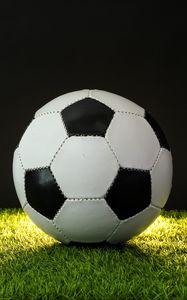Превью обои футбольный мяч, поле, футбол, спорт, трава