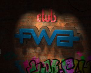 Превью обои fwa, клуб, черный, цветной, вывеска, граффити