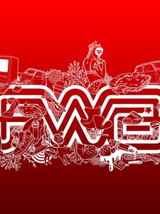 Превью обои fwa, красный, белый, надпись