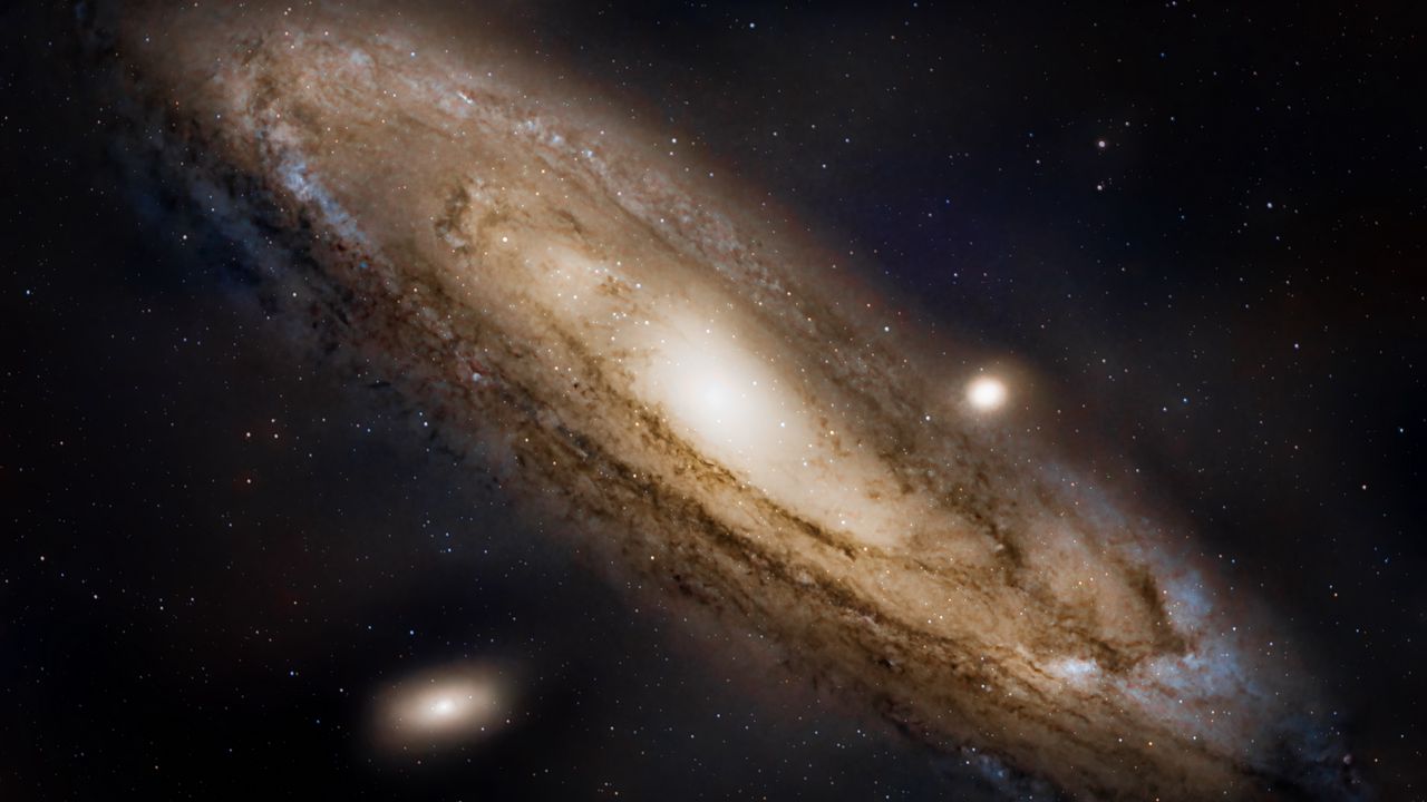 Обои галактика андромеды, космос, звезды, вселенная