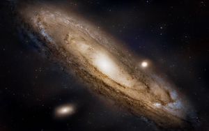 Превью обои галактика андромеды, космос, звезды, вселенная