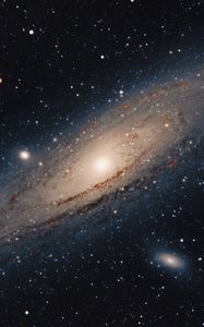 Превью обои галактика андромеды, звезды, сияние, космос