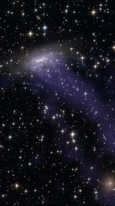 Превью обои галактика, газовый поток, созвездия, звезды, хаббл