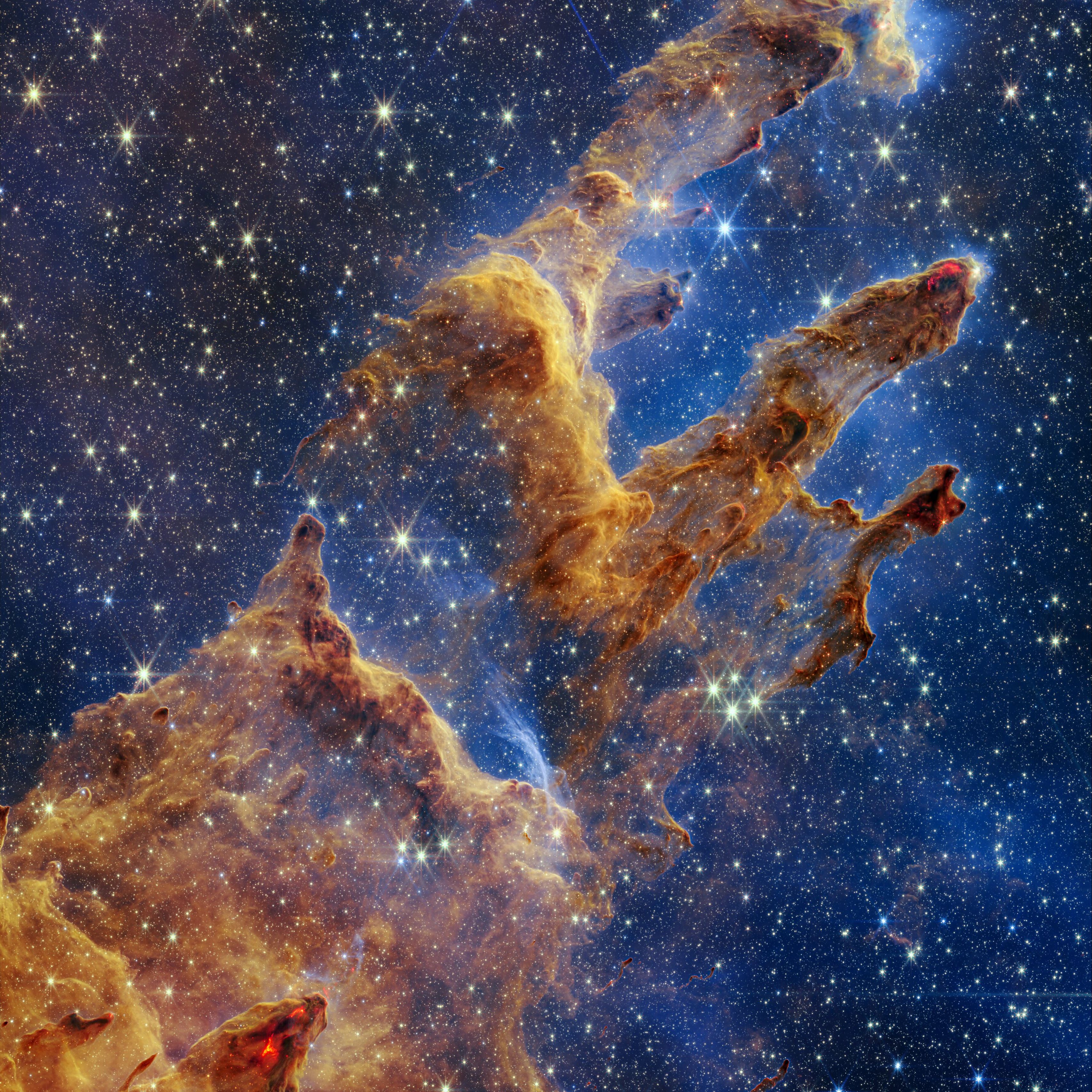 Снимок телескопа Джеймс Уэбб столпы творения