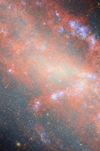 Превью обои галактика, звезды, туманность, космос, вселенная, оранжевый