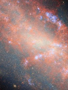 Превью обои галактика, звезды, туманность, космос, вселенная, оранжевый