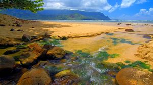 Превью обои гавайи, день, море, песок, камни