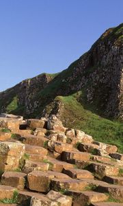 Превью обои giants causeway, county antrim, ирландия, гора, камни