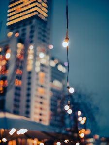 Превью обои гирлянда, огни, размытие, боке