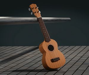Превью обои гитара, 3d, пространство, музыкальный инструмент