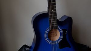 Превью обои гитара, музыкальный инструмент, синий