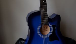 Превью обои гитара, музыкальный инструмент, синий