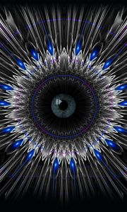 Превью обои глаз, фрактал, линии, синий, фиолетовый, абстракция