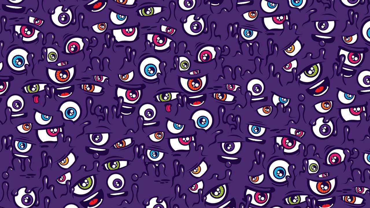Обои глаза, рисунок, фиолетовый, форма