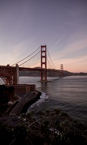 Превью обои golden gate, мост, вода, берег, дорога