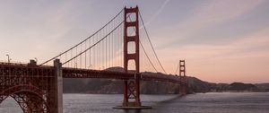 Превью обои golden gate, мост, вода, берег, дорога