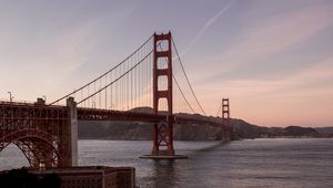 Превью обои golden gate, мост, вода, берег, дорога