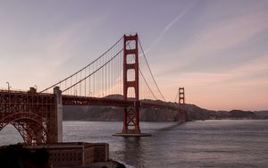 Превью обои golden gate, мост, вода, берег, дорога