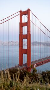 Превью обои golden gate, мост, вода, горизонт