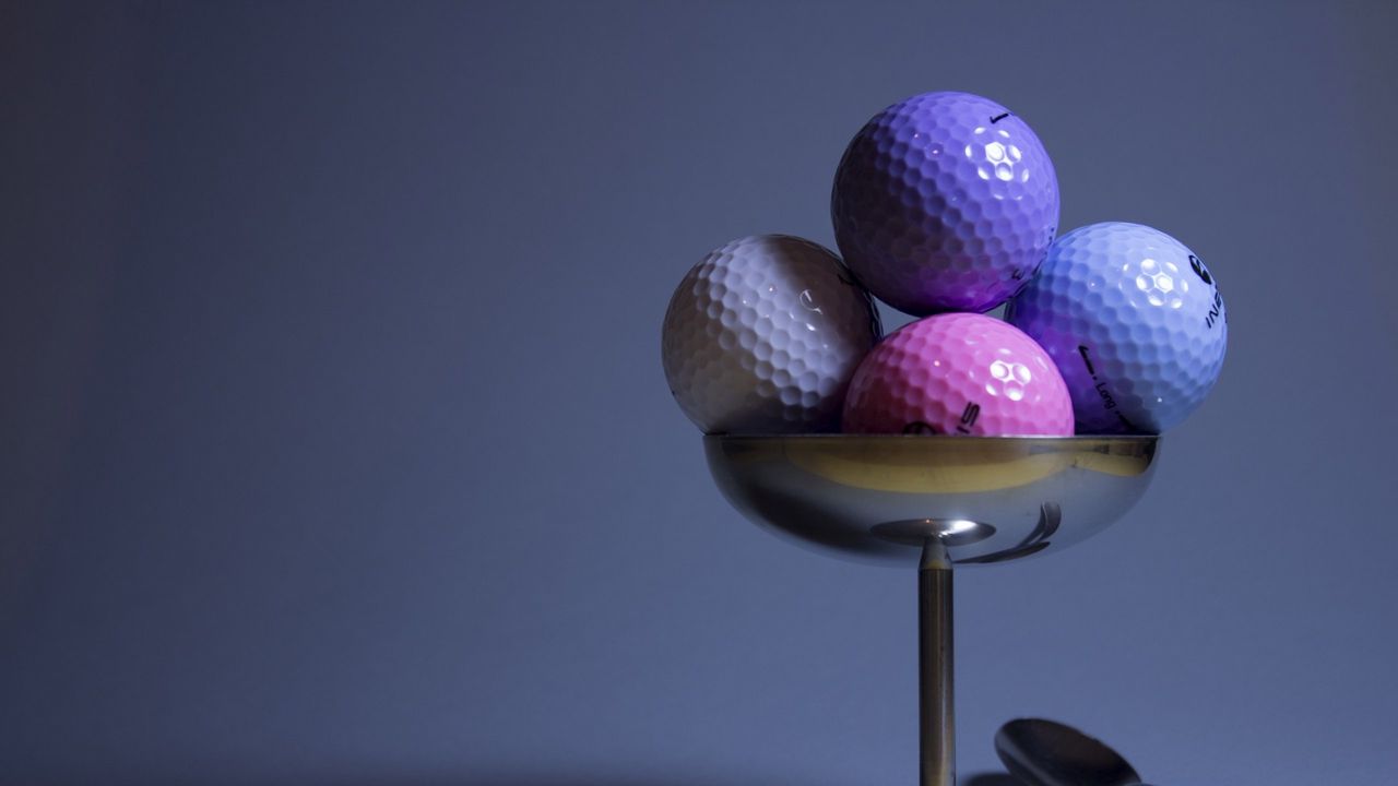 Обои гольф, мячики для гольфа, имитация, еда