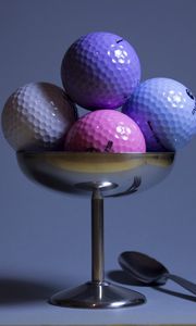 Превью обои гольф, мячики для гольфа, имитация, еда