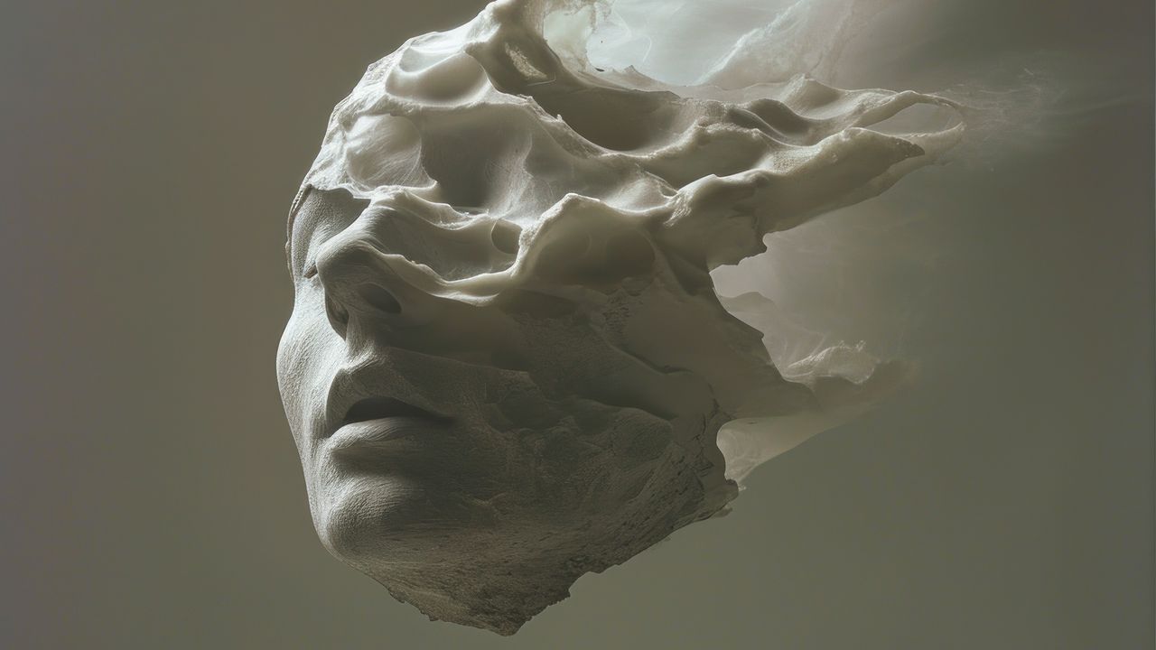 Обои голова, скульптура, волны