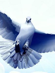 Превью обои голубь, птица, перья, полет, взмах