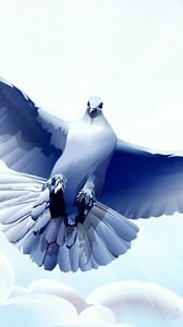 Превью обои голубь, птица, полет, вектор