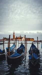 Превью обои гондолы, лодки, вода, город, венеция, италия