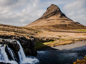 Превью обои гора, долина, пейзаж, исландия, природа