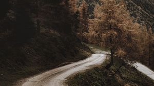 Превью обои гора, дорога, деревья, пейзаж, природа