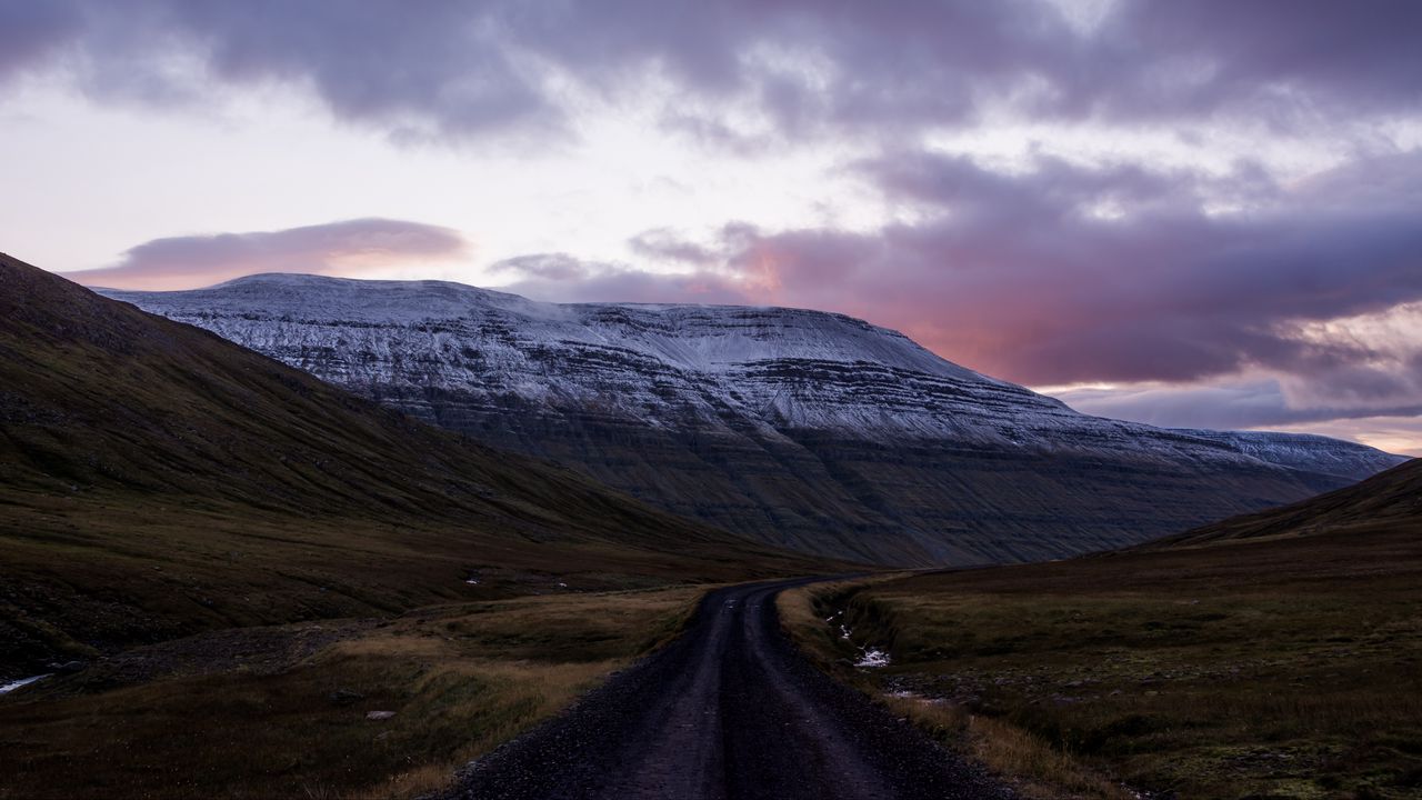 Обои гора, дорога, пейзаж, природа, исландия