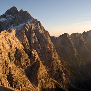 Превью обои гора, небо, свет, пробуждение, утро