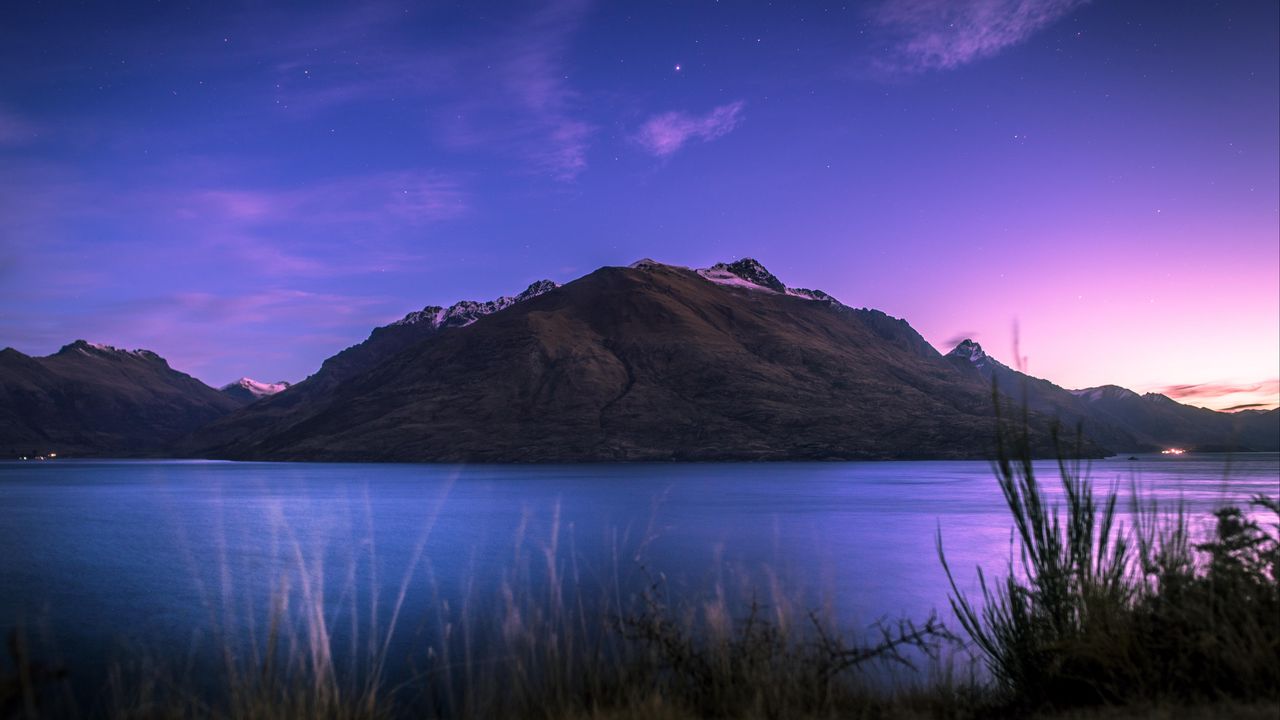 Обои гора, озеро, уакатипу, новая зеландия
