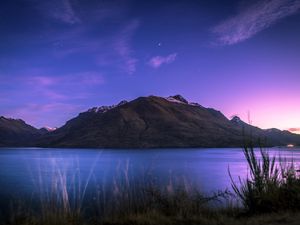 Превью обои гора, озеро, уакатипу, новая зеландия