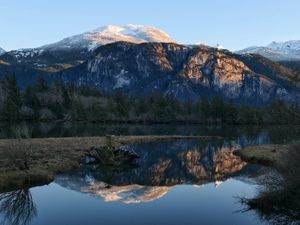 Превью обои гора, озеро, вода, отражение, природа, пейзаж