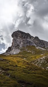 Превью обои гора, силуэт, вершина, доломитовые альпы