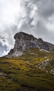 Превью обои гора, силуэт, вершина, доломитовые альпы