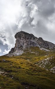 Превью обои гора, силуэт, вершина, доломитовые альпы