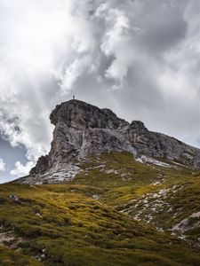 Превью обои гора, силуэт, вершина, доломитовые альпы