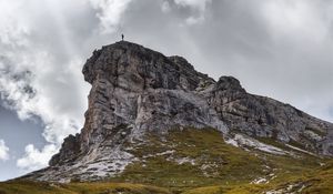 Превью обои гора, силуэт, вершина, доломитовые альпы