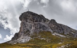 Превью обои гора, силуэт, вершина, доломитовые альпы