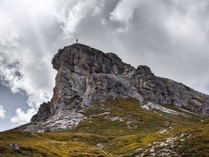 Превью обои гора, силуэт, вершина, доломитовые альпы