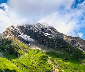 Превью обои гора, скала, облака, природа