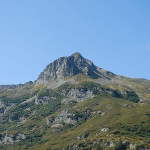 Превью обои гора, скалы, деревья, пейзаж, природа