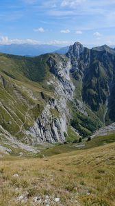 Превью обои гора, скалы, склон, рельеф, трава