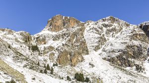 Превью обои гора, склон, снег, зима, рельеф
